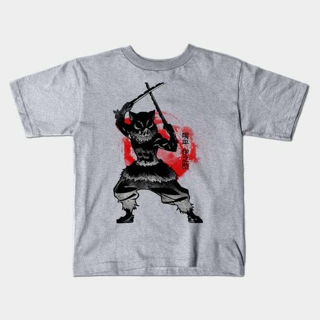 Crimson Boar Kids T-Shirt by FanFreak